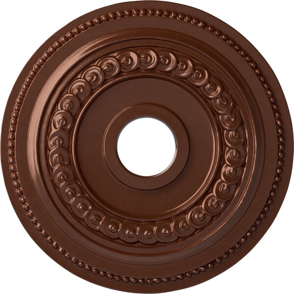 Ekena Millwork Oldham Ceiling Medallion (Fits Canopies up to 8 5/8"), 18"OD x 3 3/8"ID x 7/8"P, Copper Penny CM18OL1CPS - main